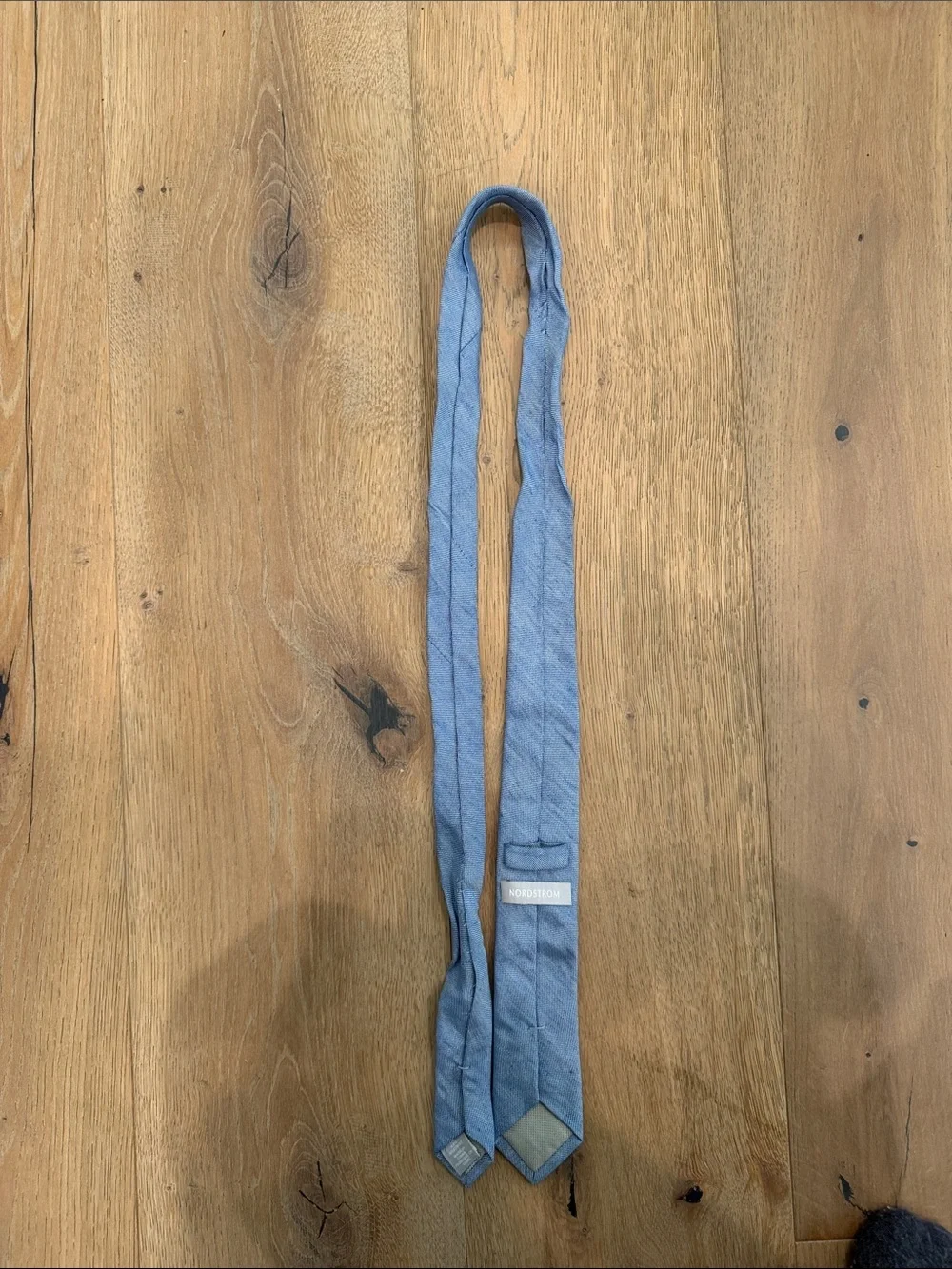 Light Blue Men's Knit Skinny Tie - Classic Casual Style